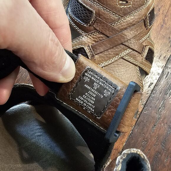 Thom McAn Men's Size 7 Sandals Fisherman Brown Leather Upper Gorpcore Rugged - Picture 2 of 9